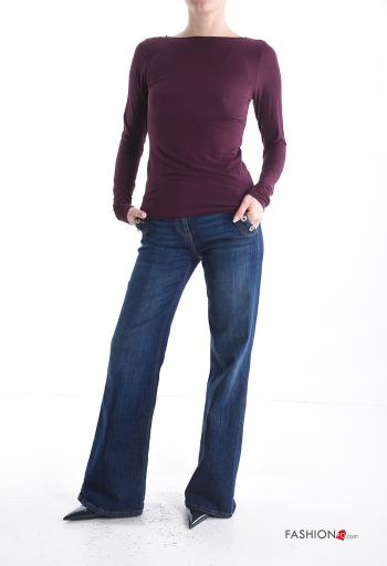 Camiseta de manga larga de Mezcla de Cachemira cuello redondo - ph 5