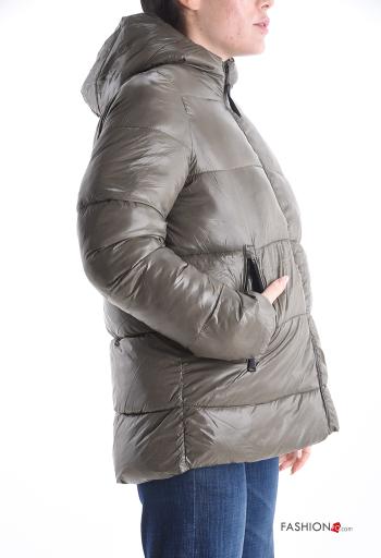 Plumífero con cremallera con capucha con bolsillos - ph 3