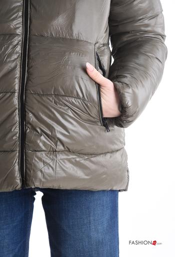 Plumífero con cremallera con capucha con bolsillos - ph 4