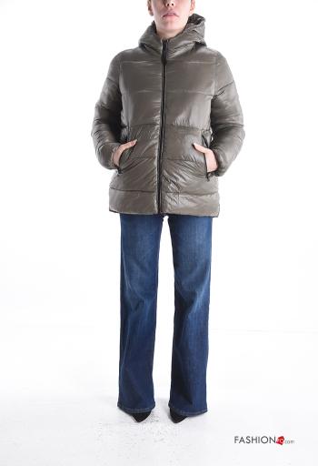 Plumífero con cremallera con capucha con bolsillos - ph 5