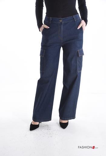 Pantalone in Cotone con bottoni con tasche