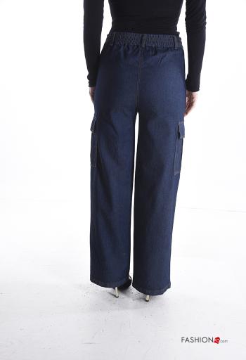 Pantalone in Cotone con bottoni con tasche - ph 2