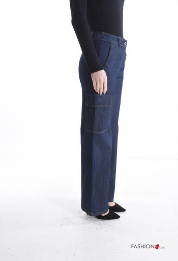 Pantalone in Cotone con bottoni con tasche - ph 3