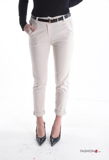 Calças em Algodão com cinto - ph 1