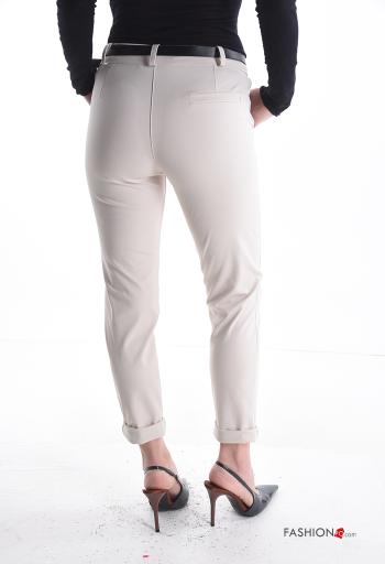 Calças em Algodão com cinto - ph 2