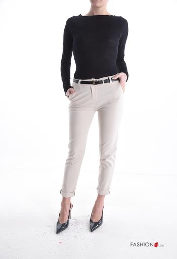 Calças em Algodão com cinto - ph 5