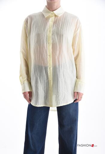 Camisa manga comprida com gola com botões