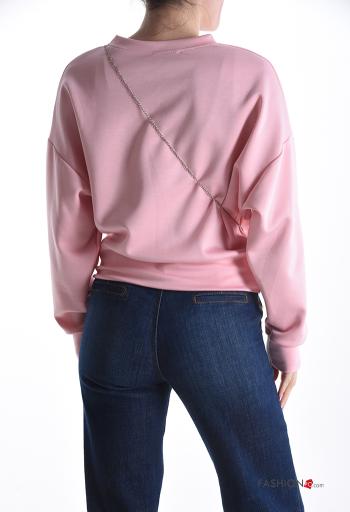 Sweatshirt manga comprida gola redonda com corrente - ph 2