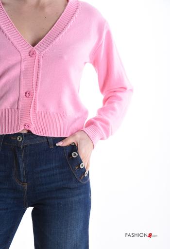 Cardigã manga comprida com botões gola V - ph 4