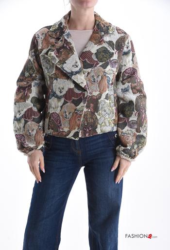 Blusão em Algodão manga comprida Padrão animais com botões - ph 1