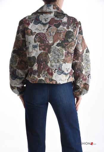 Blusão em Algodão manga comprida Padrão animais com botões - ph 2