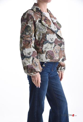 Blusão em Algodão manga comprida Padrão animais com botões - ph 3