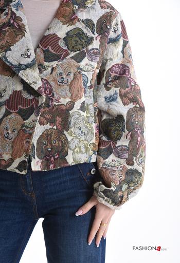 Blusão em Algodão manga comprida Padrão animais com botões - ph 4