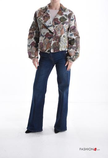 Blusão em Algodão manga comprida Padrão animais com botões - ph 5