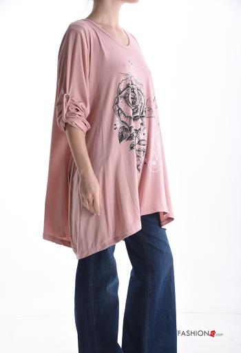 Túnica oversize gola redonda Padrão Estampado - ph 3