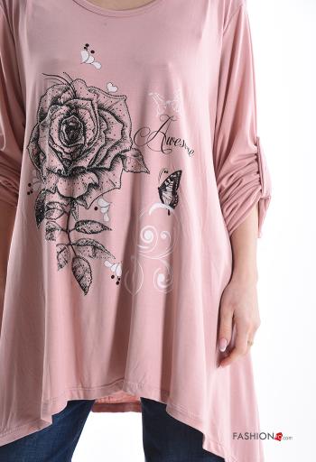 Túnica oversize gola redonda Padrão Estampado - ph 4