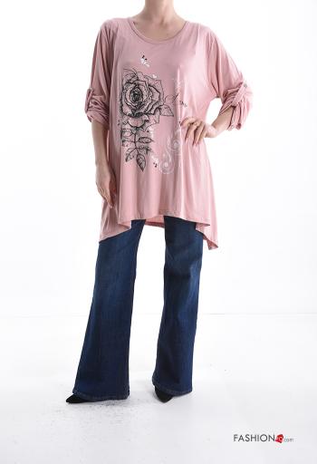 Túnica oversize gola redonda Padrão Estampado - ph 5