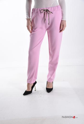 Calças com bolsos com cordão com elástico - ph 1