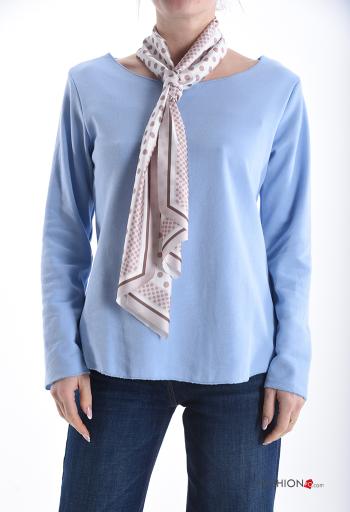 Camiseta de manga larga de Algodón con Bufanda