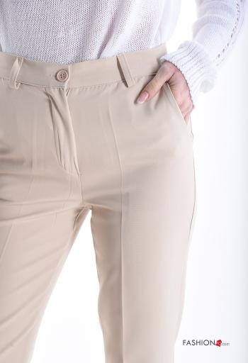 Pantalones skinny con bolsillos con cremallera con botones - ph 4