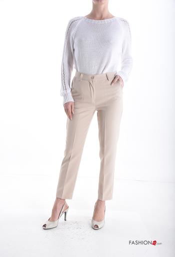 Pantalones skinny con bolsillos con cremallera con botones - ph 5