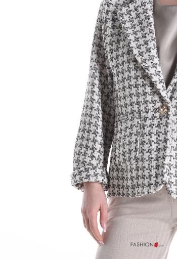 Chaqueta manga larga Estampado pata de gallo con botones sin forro - ph 4