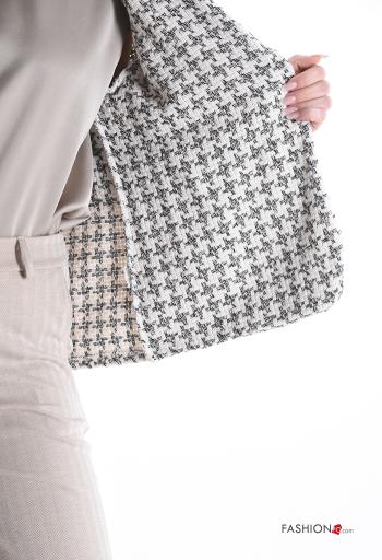 Chaqueta manga larga Estampado pata de gallo con botones sin forro - ph 6