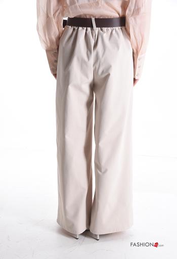 wide leg Hose mit Gürtel mit gummizug mit Taschen - ph 2