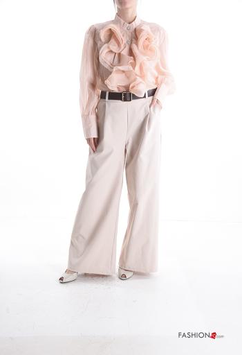 wide leg Hose mit Gürtel mit gummizug mit Taschen - ph 5