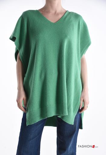 Maglione senza maniche con bottoni scollo a V