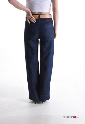 Jeans in Cotone con tasche con cintura con zip - ph 2
