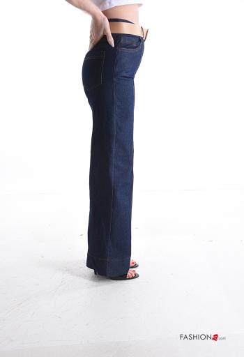 Jeans in Cotone con tasche con cintura con zip - ph 3