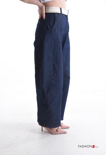 Jeans in Cotone con tasche con cintura con zip - ph 3