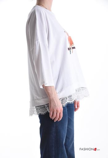 T-shirt em Algodão renda - ph 3