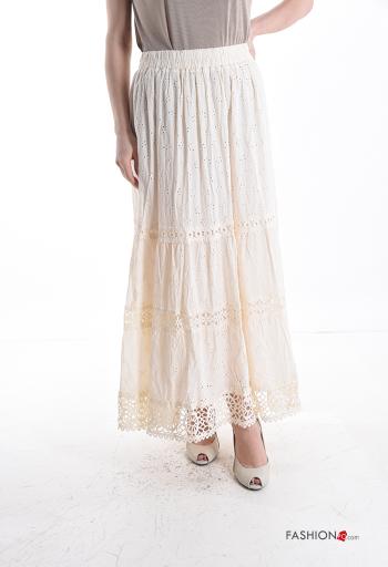 Jupe en Coton broderie anglaise