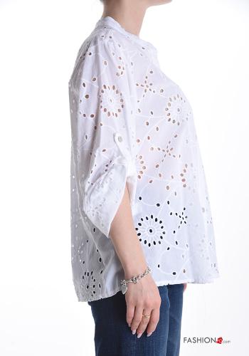 Chemise en Coton à boutons broderie anglaise - ph 3