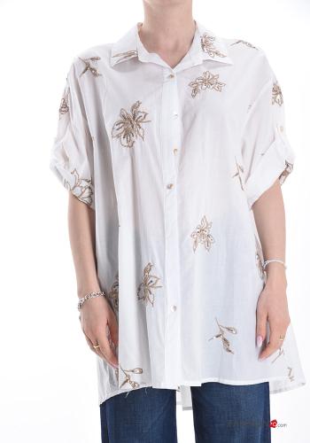 Cotton Shirt with sequins with buttons
