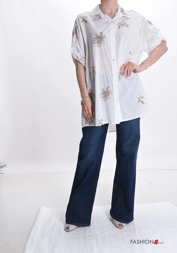 Cotton Shirt with sequins with buttons - ph 5
