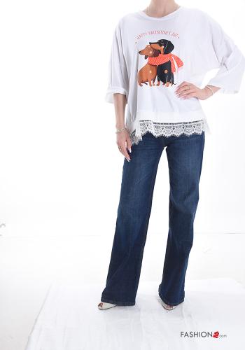 T-shirt in Cotone pizzo - ph 5
