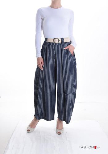 Hose aus Baumwolle mit Gürtel mit Taschen - ph 5