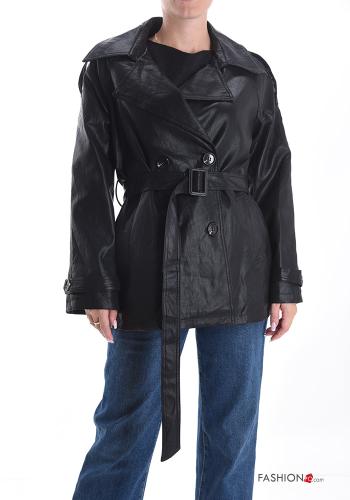 Jacket with lining with pockets with belt with buttons