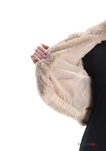 faux fur Gilet with pockets with zip - ph 6