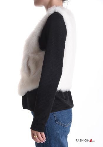 faux fur Gilet with pockets - ph 3