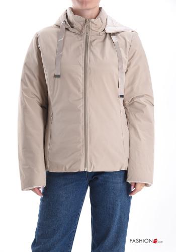 reversible quilted Jacket with pockets with hood with zip