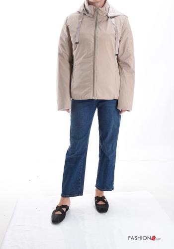 reversible quilted Jacket with pockets with hood with zip - ph 5