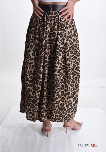 Cotton Skirt with belt with pockets - ph 2
