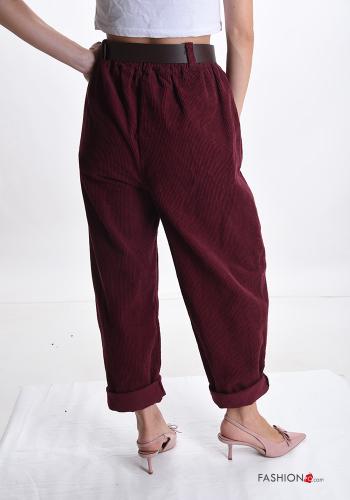 Cotton Trousers with belt with pockets - ph 2