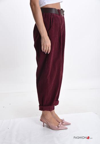 Cotton Trousers with belt with pockets - ph 3