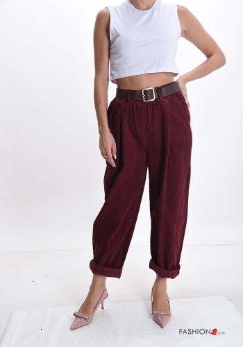 Cotton Trousers with belt with pockets - ph 5
