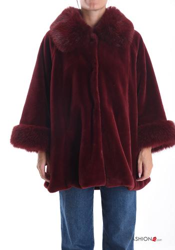 faux fur Coat with buttons with pockets - ph 1
